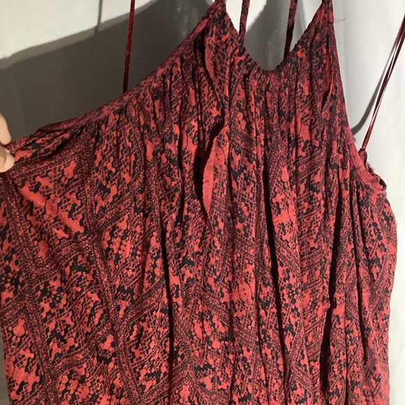 58-11 FREE PEOPLE red pack geometric double dutch flowy tank top M - Picture 3 of 10